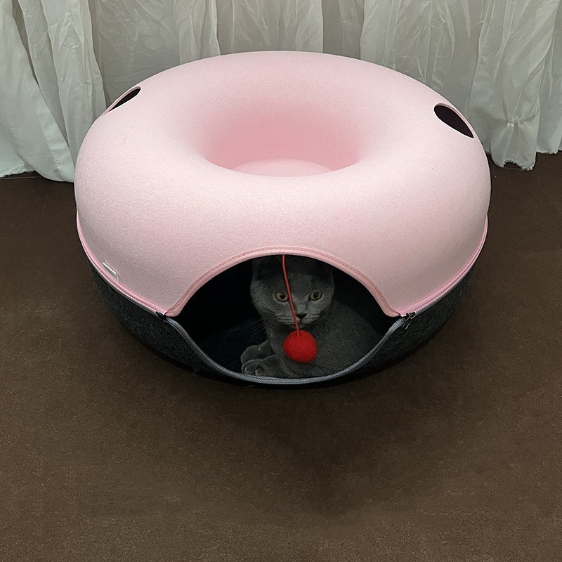 Cat Tunnel Bed, Cat Tunnel 50*20cm Pink and Black