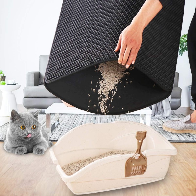 Heeyoo Cat Litter Mat, Large Kitty Litter Box Mat 35 x