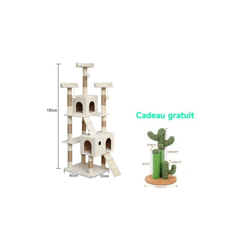 [buy one get one free] Multi-Level Cat Tree Condo Furniture with Sisal-Covered Scratching Posts